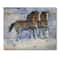 Designart - Horses Running In Winter - Farmhouse Print on Natural Pine Wood